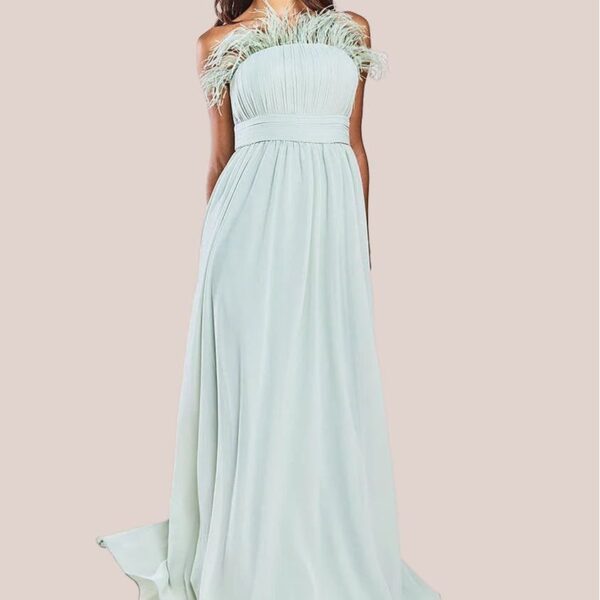 Bridesmaids Chiffon Maxi Dress - Sage Green by Goddiva