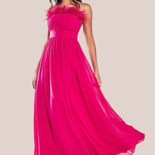 Bridesmaids Chiffon Maxi Dress - Hot Pink by Goddiva