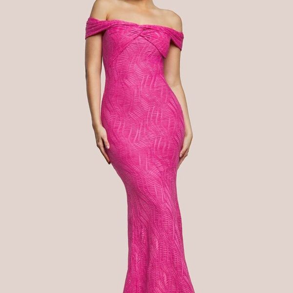 Front Knot Twist  Maxi Dress - Magenta by Goddiva