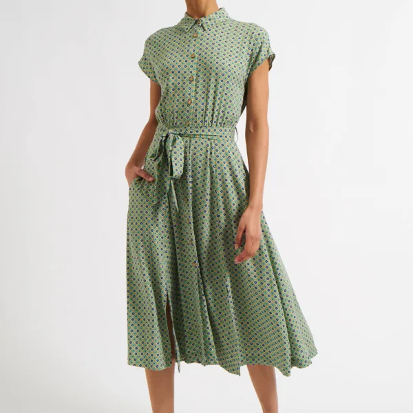 Fleur Tangiers Print Midi Shirtdress