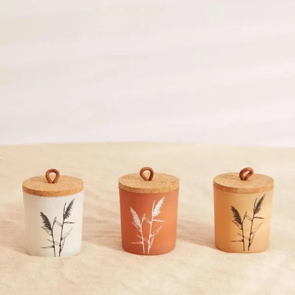 Set Of 3 Pampas Grass Candles