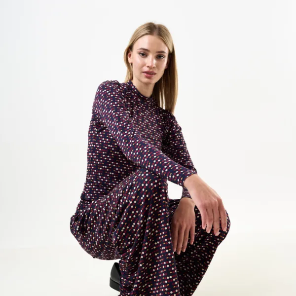 Foster Retro Dots Print Jersey Trouser