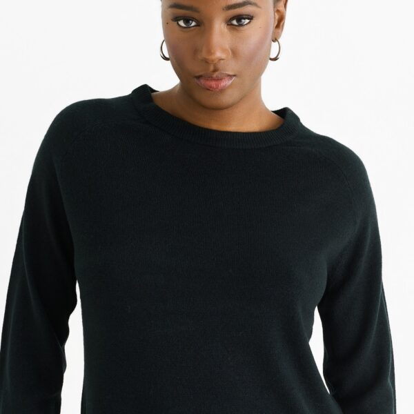 Black Crew Neck Fine Knit Oversized Jumper