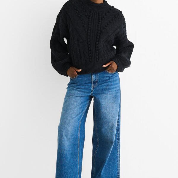Black Chunky Knit Oversized Knit Jumper