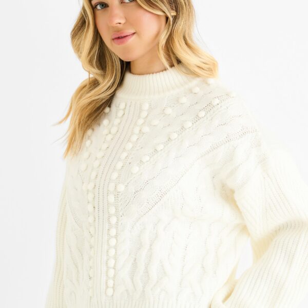 White Chunky Knit Oversized Knit Jumper