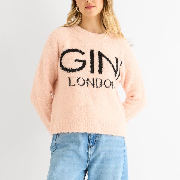 Pink Gini Logo Cozy Knit Jumper