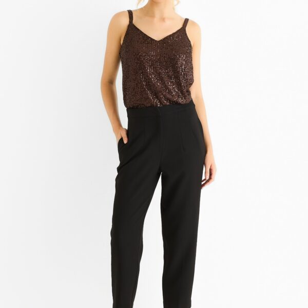 Black Ankle Grazer Cigarette Tailoring Trousers