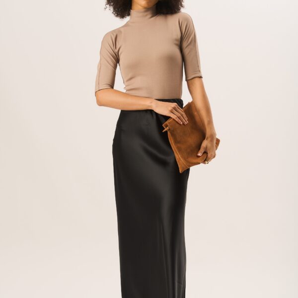 Black Bias Maxi Skirt