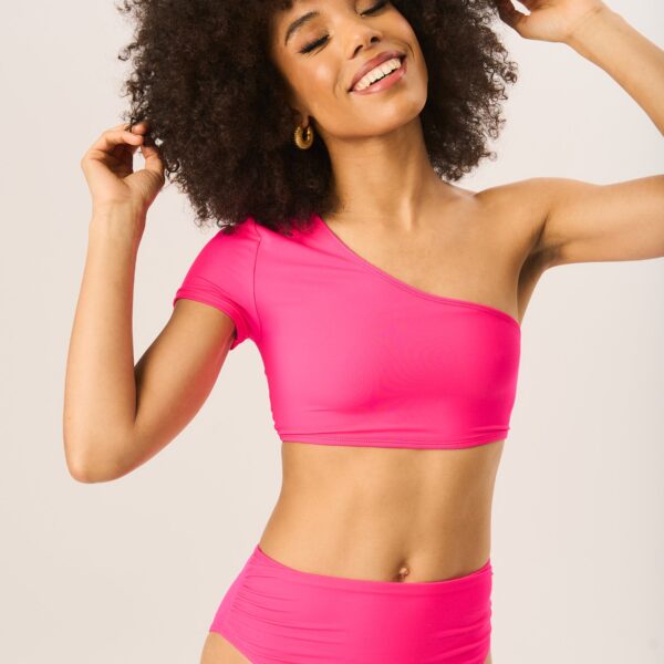 Hot Pink One Shoulder Bikini Top