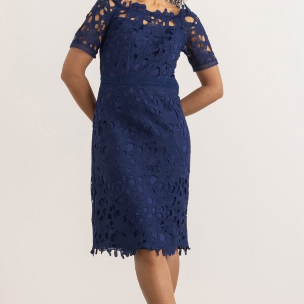 Bardot Lace Dress - MIDNIGHT - 18