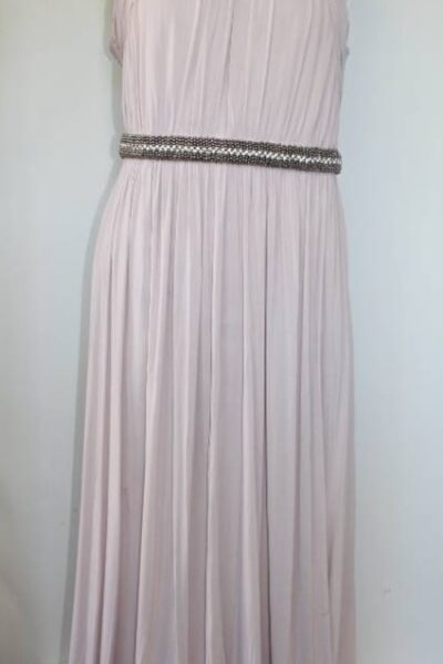 Coast Full Length Dress With Beading Oyster Pink Size: 16