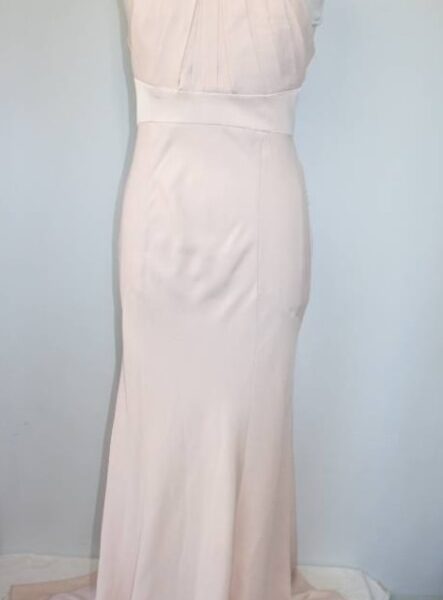 Asos Full Length Halterneck Dress Pale Pink Size: 10