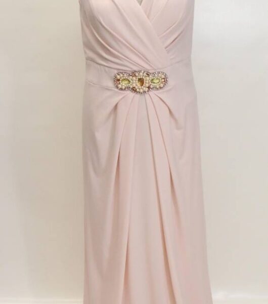 Bernshaw Sleeveless Beaded Prom Dress Pink Size: 16