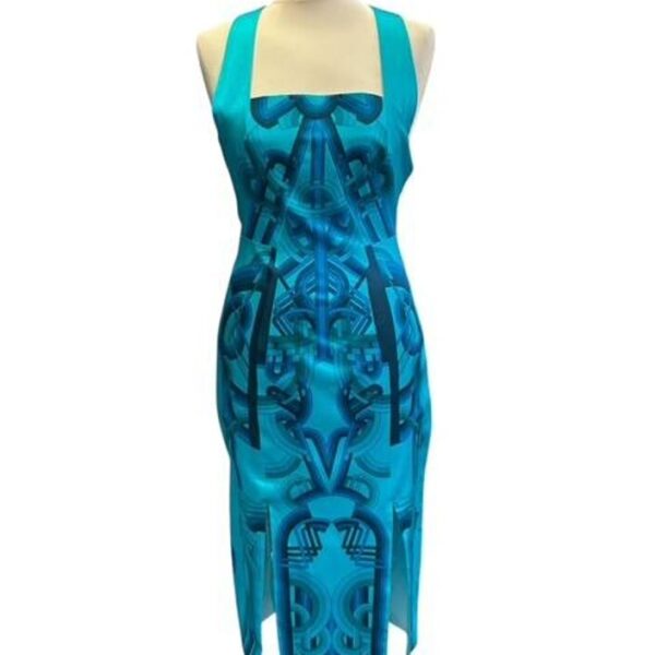 Holly Fulton Sheath Style Midi-dress Blue Multi Size: 10