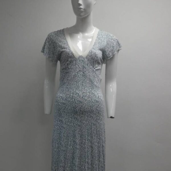 Mistral Short Sleeved Dress Green & White Size: 12