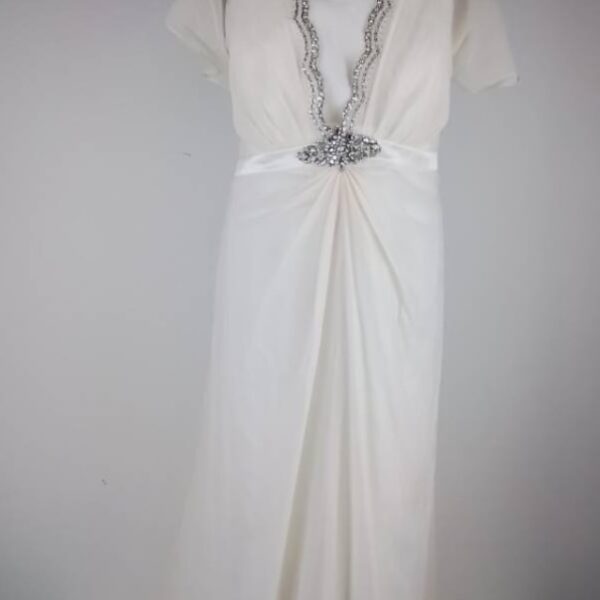Monsoon Bridal Bridal Dress Cream White Size: 22