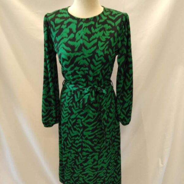 Peacocks Long Dress Green & Black Size: 10