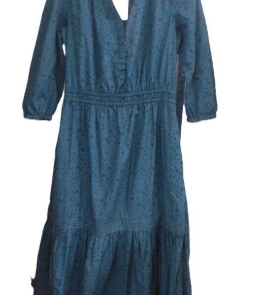 Joules Long Sleeve Dress Star Pattern Blue And Black Size: 10