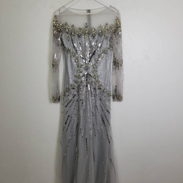 Angel Forever By Elegancia Uk Sequined Occasion Dress Silver Size: M