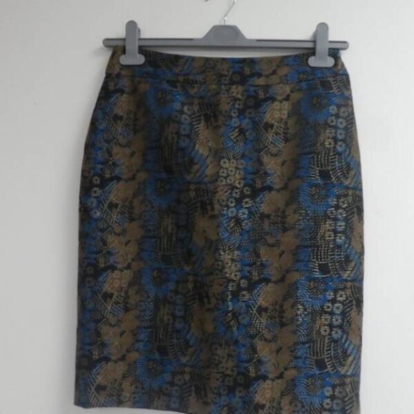 Jigsaw Knee Length Skirt Blue Size: 10