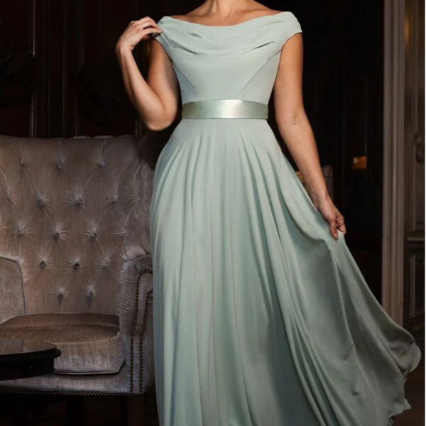 Cowl Neck Chiffon Maxi Dress - Sage Green by Goddiva