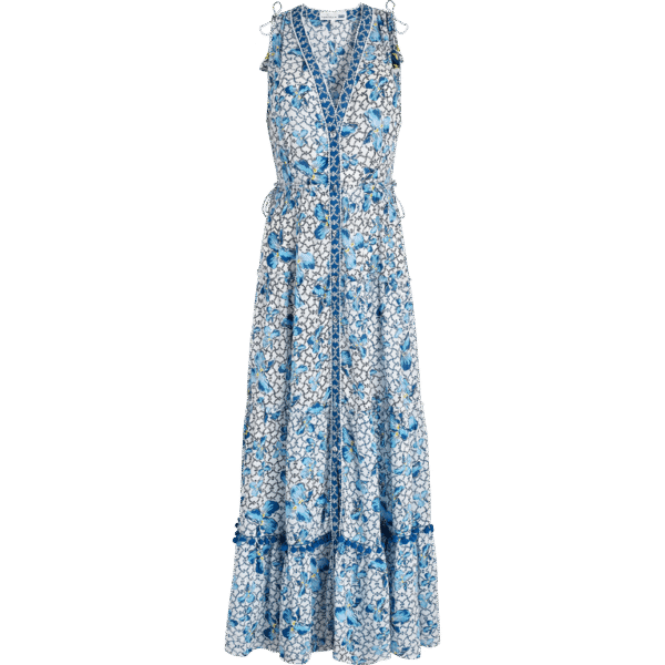 Women Maxi Dress Iris Lace- Vilebrequin X Poupette St Barth - Ivy - Blue - Size XS - Vilebrequin