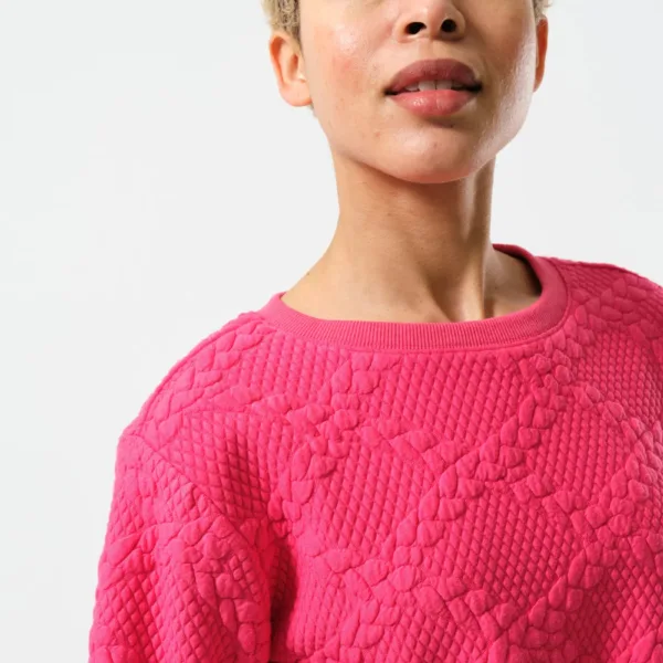 Jan Cable Quilt Sweatshirt - Pink