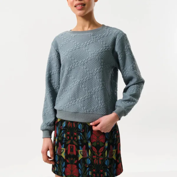 Jan Cable Quilt Sweatshirt - Teal