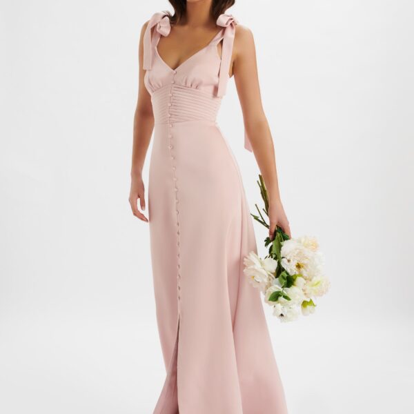 Lavish Alice REVE Satin Tie Shoulder Maxi Dress in Pink XXL UK18