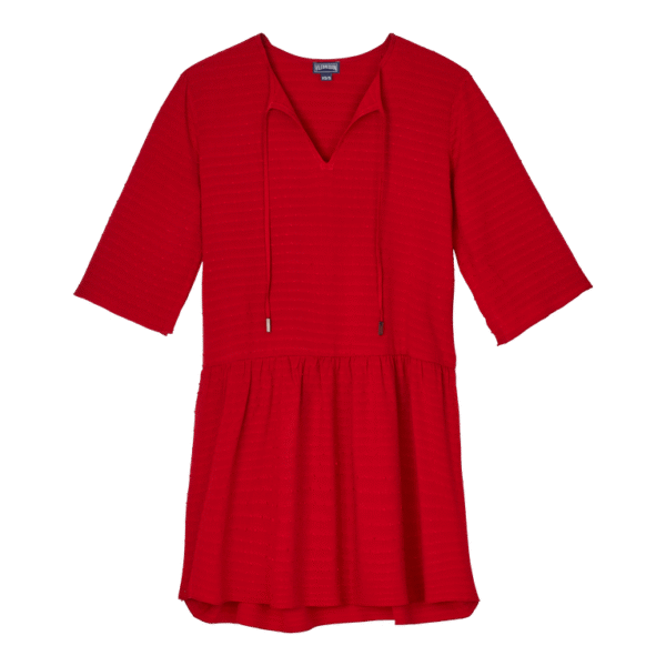 Women Short Dress Plumetis - Loom - Red - Vilebrequin