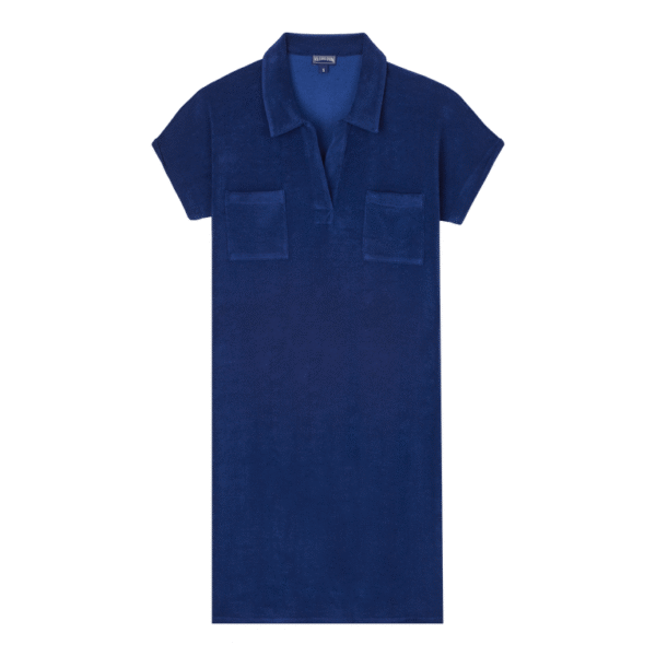 Women Terry Polo Dress Solid - Louve - Blue - Size XS - Vilebrequin