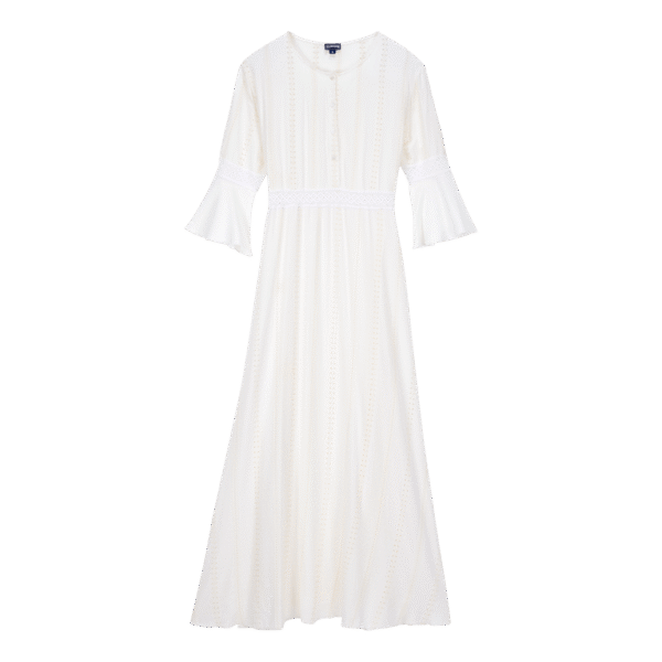 Women Dress Broderie Anglaise - Lys - Beige - Size L - Vilebrequin