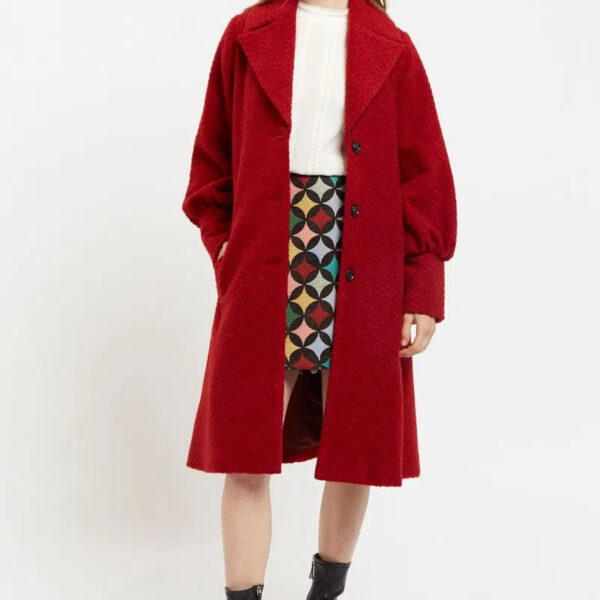 Louche Mischa Statement Sleeve Coat Red