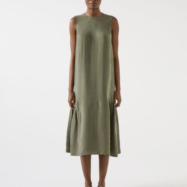 Lk Bennett Women's Round Neck Midi Dress - 14 - Green, Green