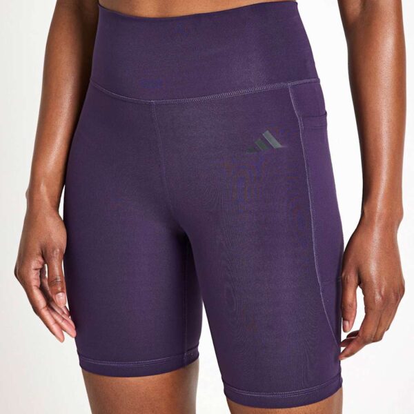 Adidas Women's Stash Pocket High Waisted Shorts - M - Dark Purple, Dark Purple