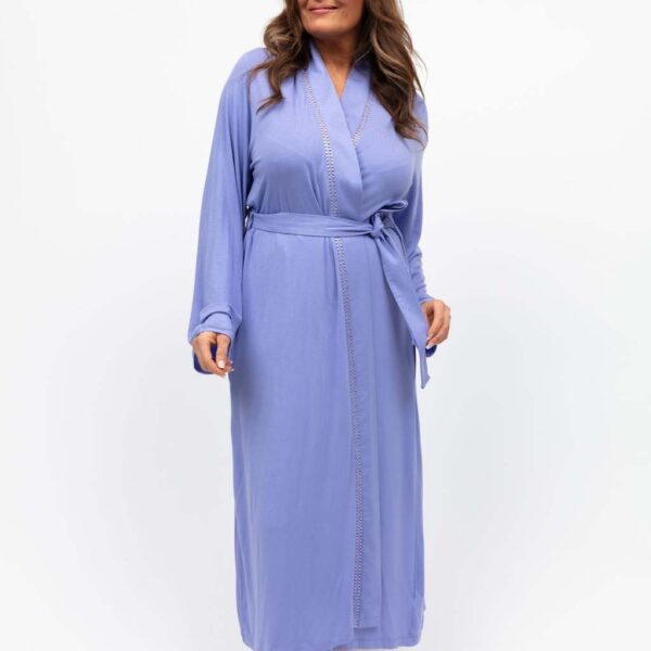 Cyberjammies Women's Modal Rich Jersey Textured Trim Dressing Gown - 14 - Lilac, Lilac