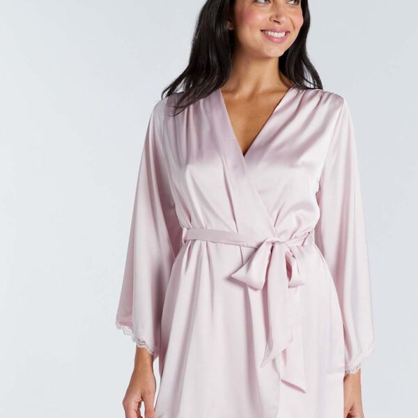 Boux Avenue Women's Kaya Satin Robe - M - Pink, Pink