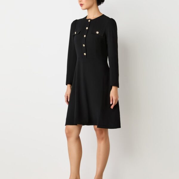 Finery London Women's Crepe Knee Length Tailored Dress - 16 - Black, Black