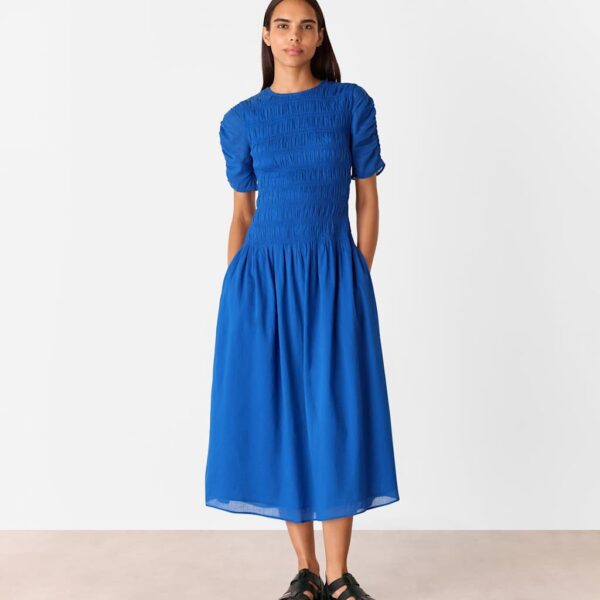 Whistles Women's Pure Cotton Midi Skater Dress - 10 - Blue, Blue