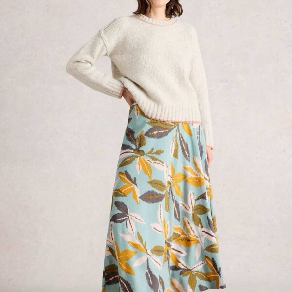 White Stuff Women's Printed Maxi A-Line Skirt - 12REG - Blue Mix, Blue Mix,Yellow Mix
