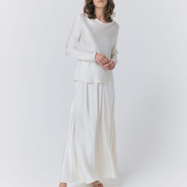Ghost Women's Satin Maxi Slip Skirt - XL - Ivory, Ivory