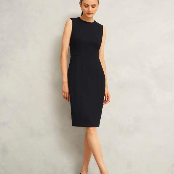Hobbs Women's Crew Neck Knee Length Shift Dress - 12REG - Navy, Navy