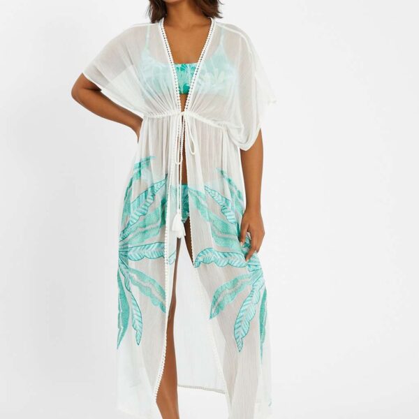 Accessorize Women's Embroidered Beach Cover Up - Ivory, Ivory