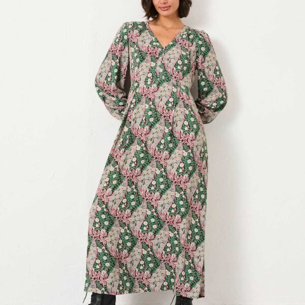Fatface Women's Floral V-Neck Midi Tea Dress - 16REG - Multi, Multi
