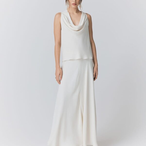 Ghost Women's Satin Maxi Slip Skirt - Ivory, Ivory