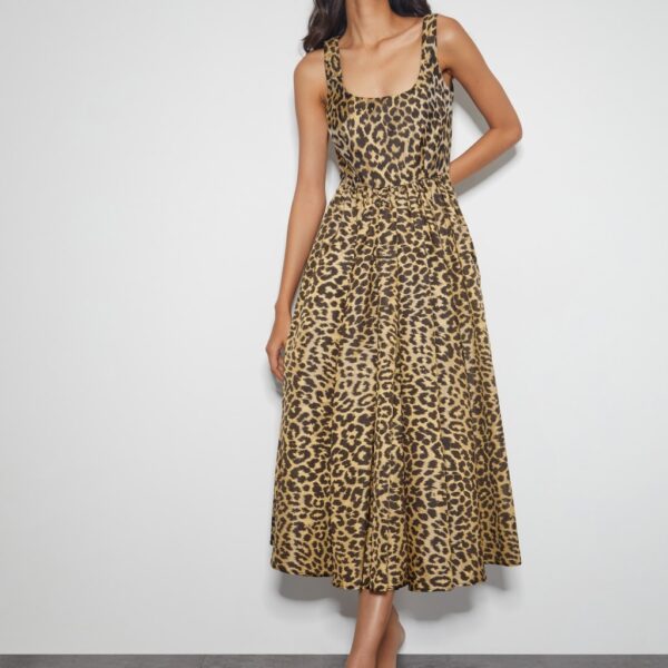 Monsoon Women's Animal Print Midi Waisted Dress - 8 - Brown Mix, Brown Mix