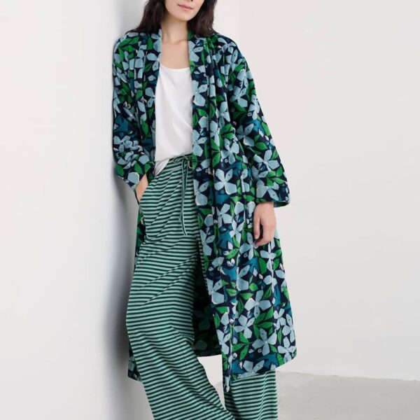 Seasalt Cornwall Women's Floral Dressing Gown - M - Green Mix, Green Mix