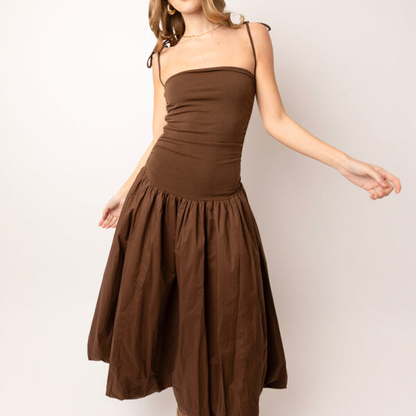 Alexa Chocolate Brown Puffball Dress