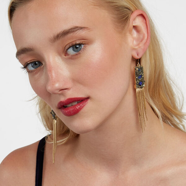 Nova Pendant Drop Tassel Earrings