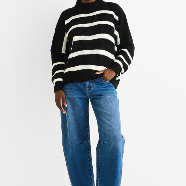 Black Chunky Knit High Neck Jumper